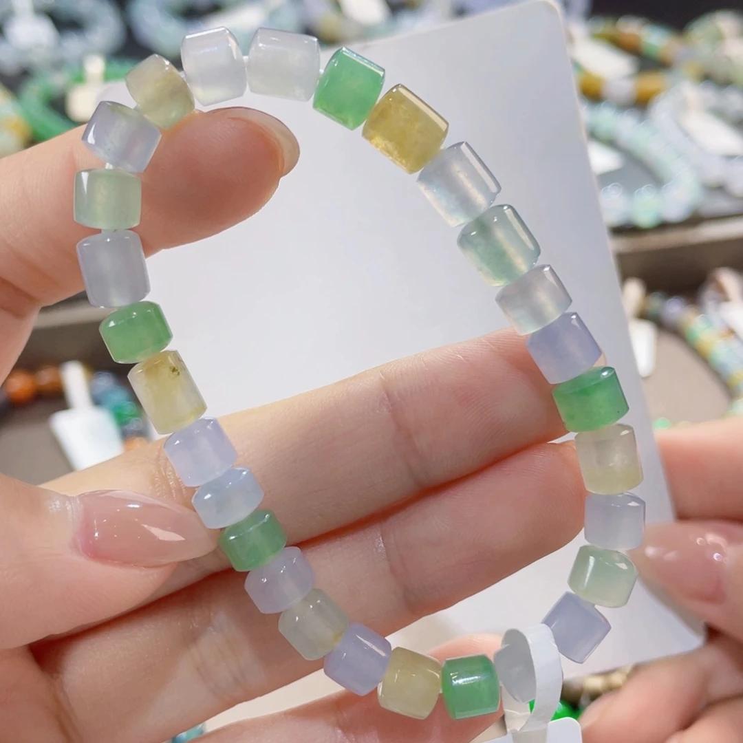 未镶嵌手链翡翠清新冰桶珠