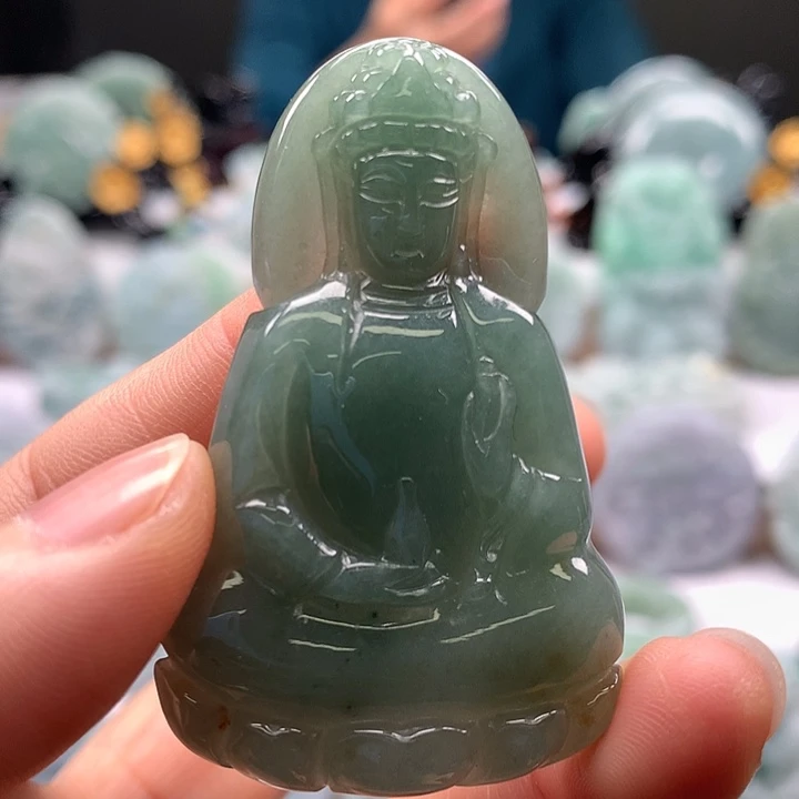 翡翠未镶嵌颈饰观音福利洒黄翡福利