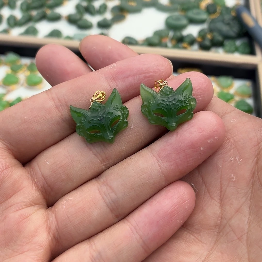 和田玉18K金镶嵌颈饰多样性发货拍一发一