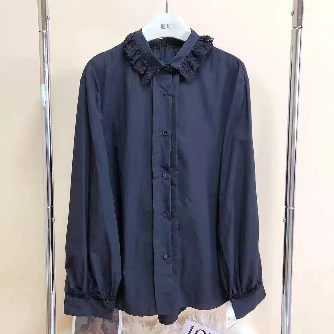 5802-3342韩版百搭长款衬衣