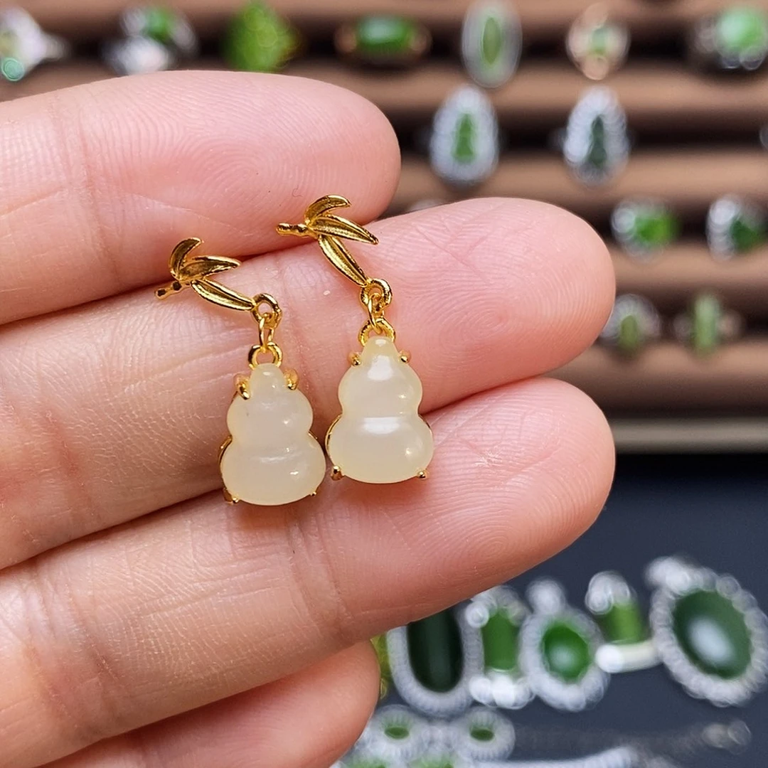 吊坠(不含链)未镶嵌和田玉耳饰