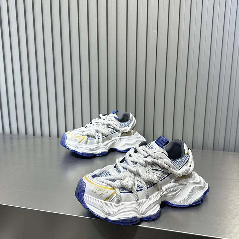 男士复古厚底老爹鞋2025夏季款增高透气拼色网面轻奢休闲运动鞋