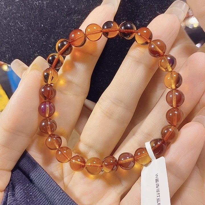 蓝珀未镶嵌珠宝奇石墨西哥红蓝手串7