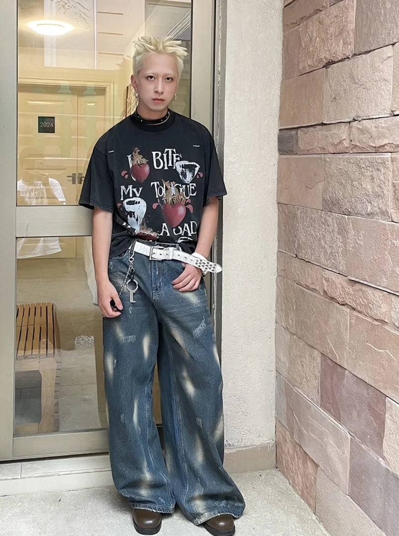 这个价格没得说！某保229！小众重磅水洗泥染牛仔裤男女同款
