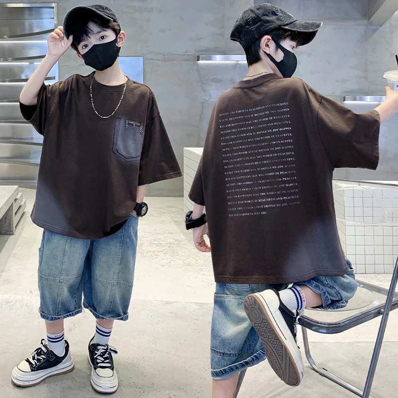 男童夏装套装2025新款夏季儿童装无袖夏款运动背心男孩中大童酷帅