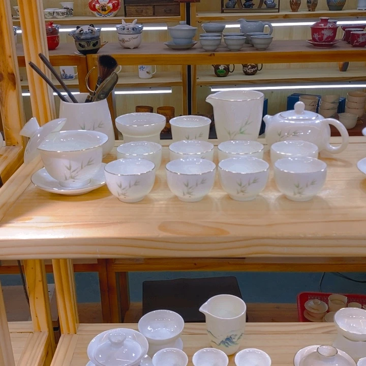 【不止】羊脂玉瓷茶具套装