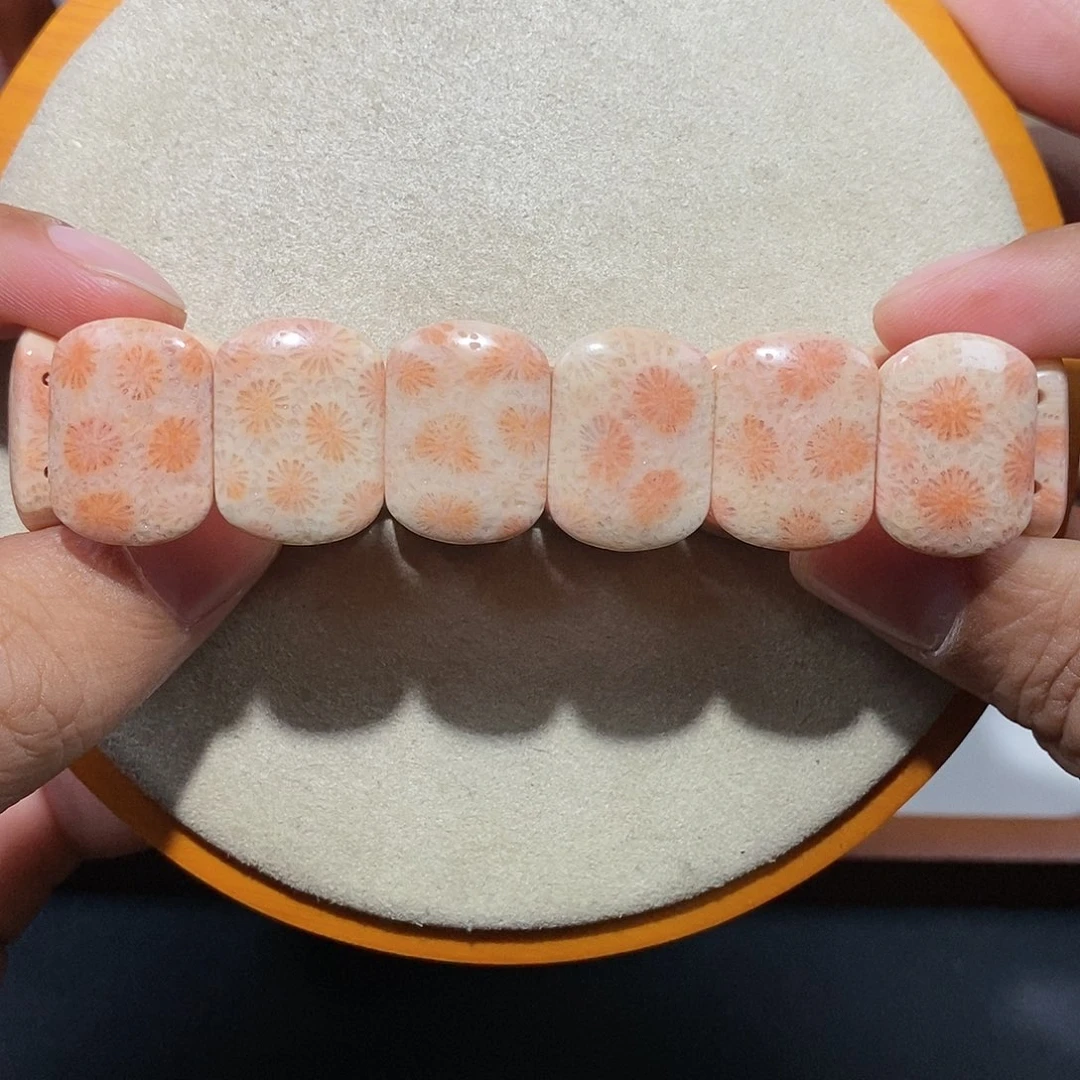 硅化珊瑚（珊瑚玉）手串未镶嵌粉色30