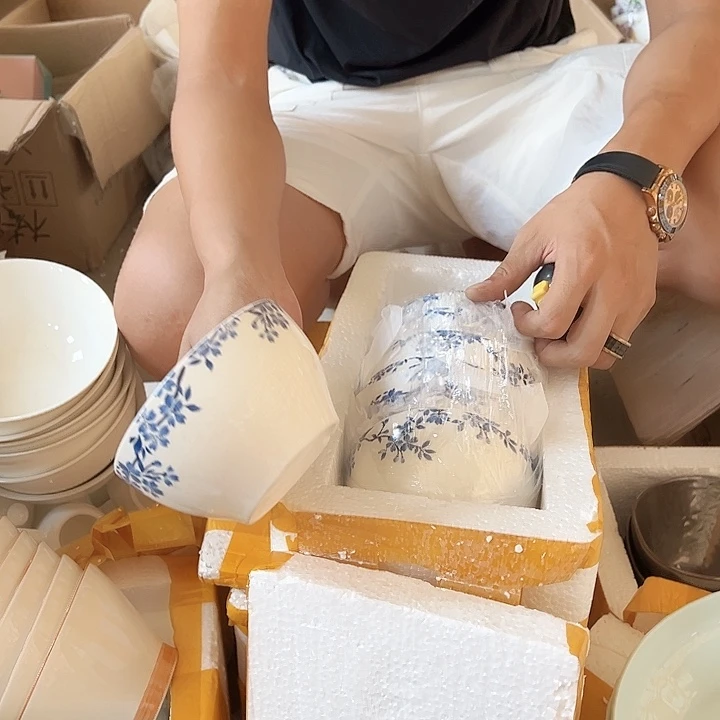 正品 青花4.5英寸碗6支