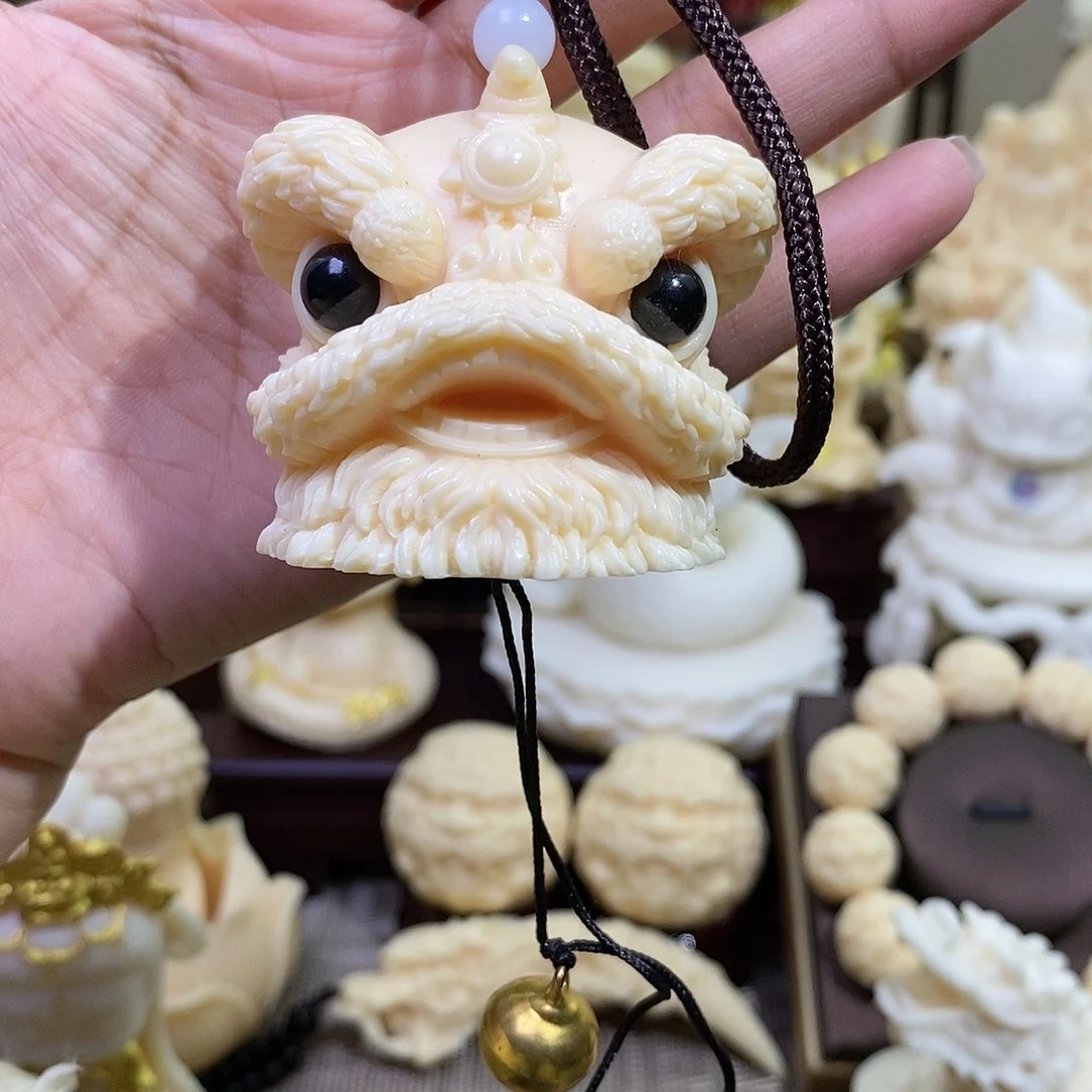 菩提根/象牙果吊坠象牙果醒狮挂件