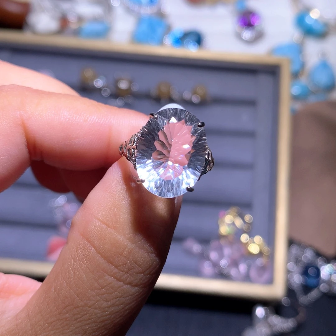 【闪购商品】吊坠(不含链)银S925镶嵌水晶麻**王戒指