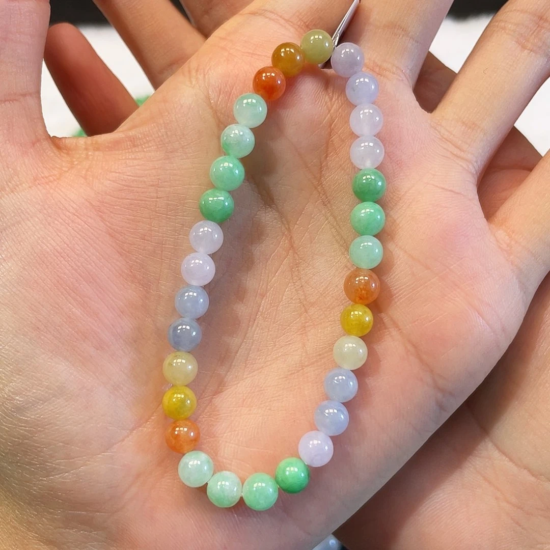 翡翠未镶嵌手串卡6+