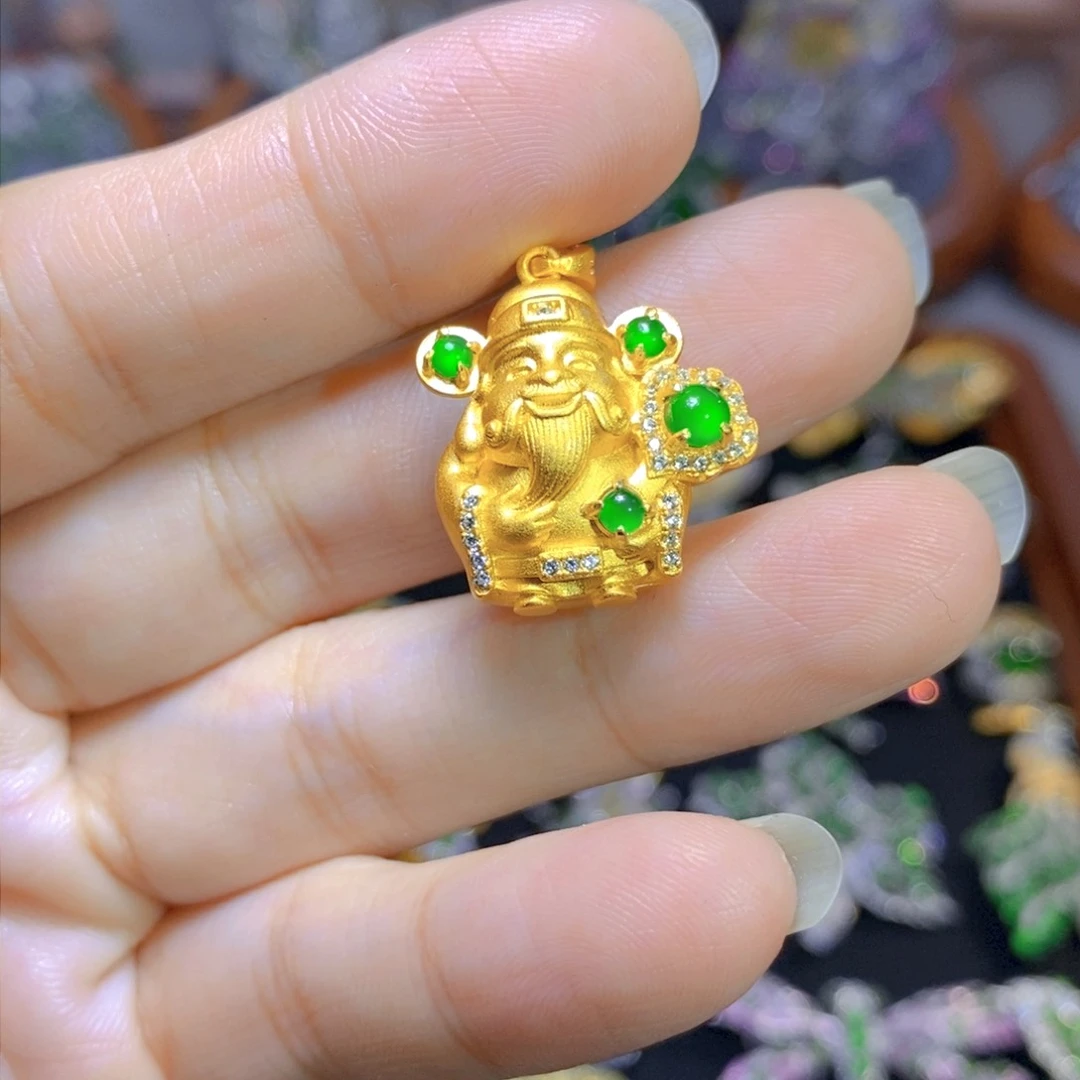 翡翠颈饰银S925镶嵌天然翡翠