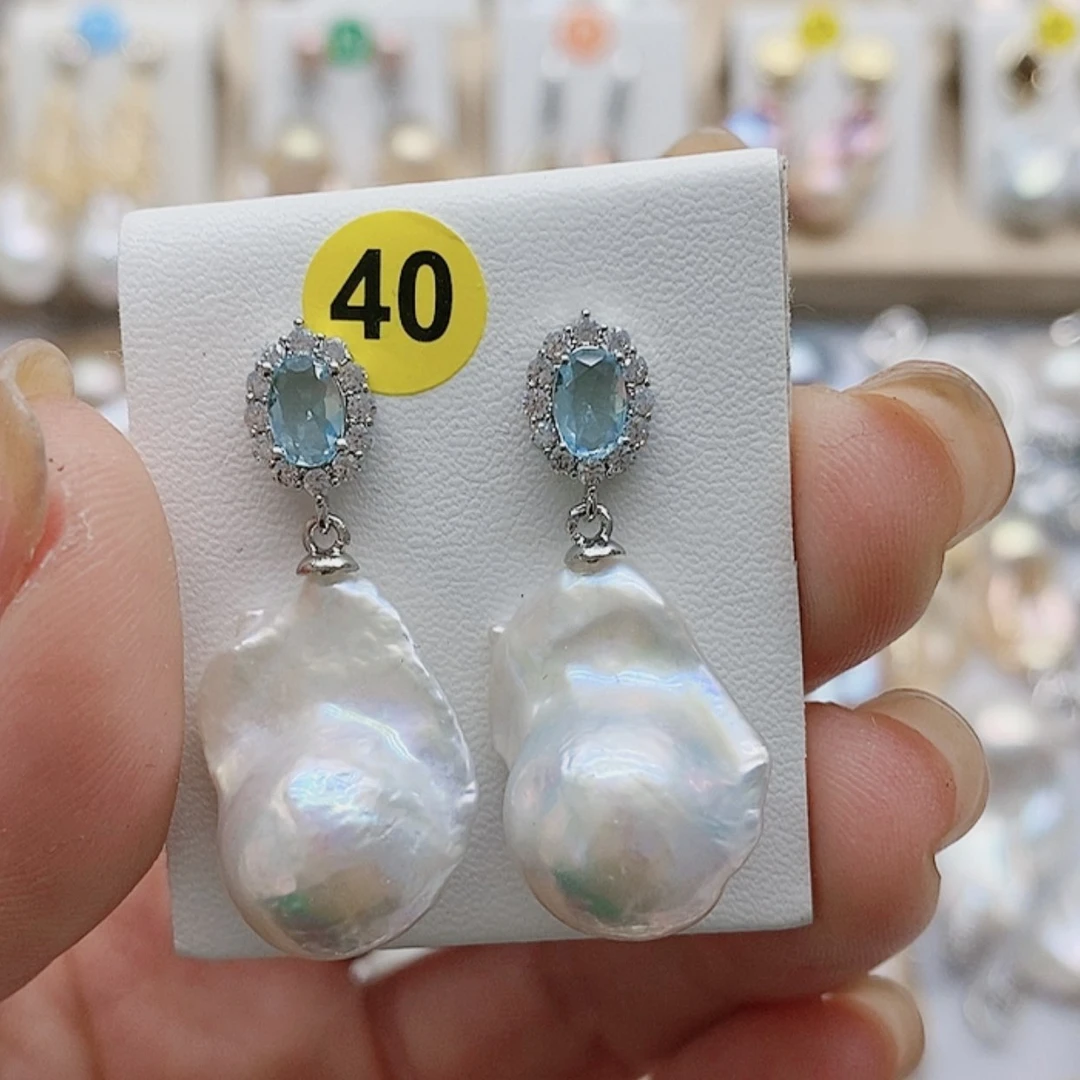 【闪购商品】淡水珍珠耳饰银S925镶嵌