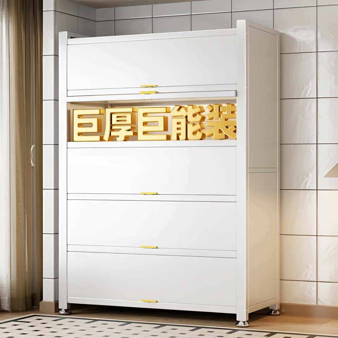 钢制收纳柜置物柜家用防尘储物柜子多层零食收纳架宝宝衣柜置物架