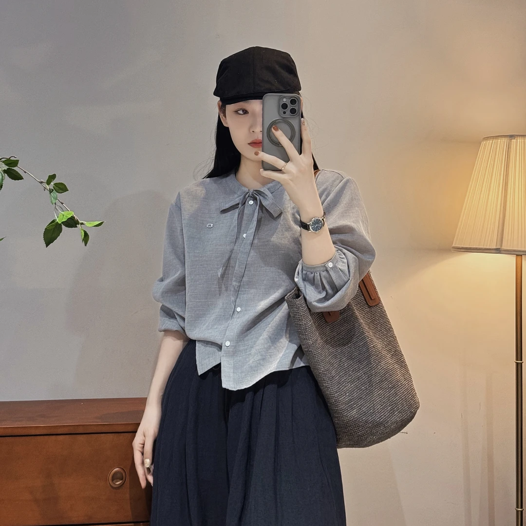 今婷衬衫女2025新款爆款洋气外穿韩版高级感薄上衣夏季-M25201339