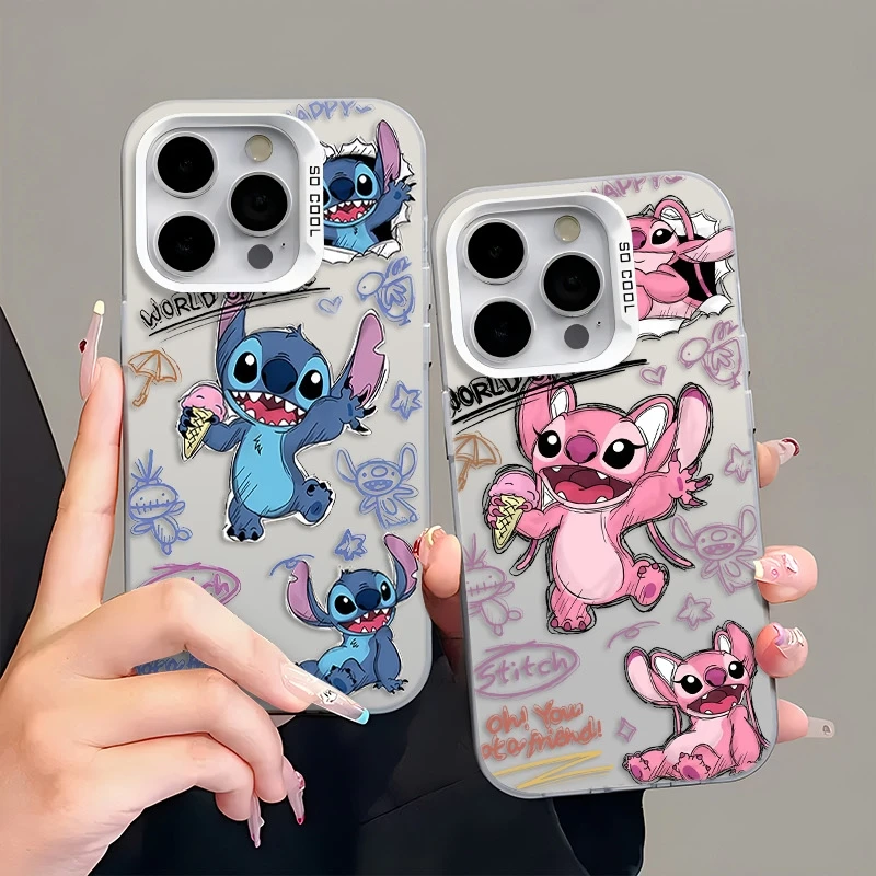 冰淇淋史迪仔安琪情侣适用于苹果iPhone小米手机壳oppo14小米17
