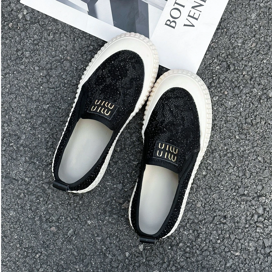 芭士拉2025春夏新款休闲鞋时尚网鞋女士透气网面蕾丝平底厚底板鞋