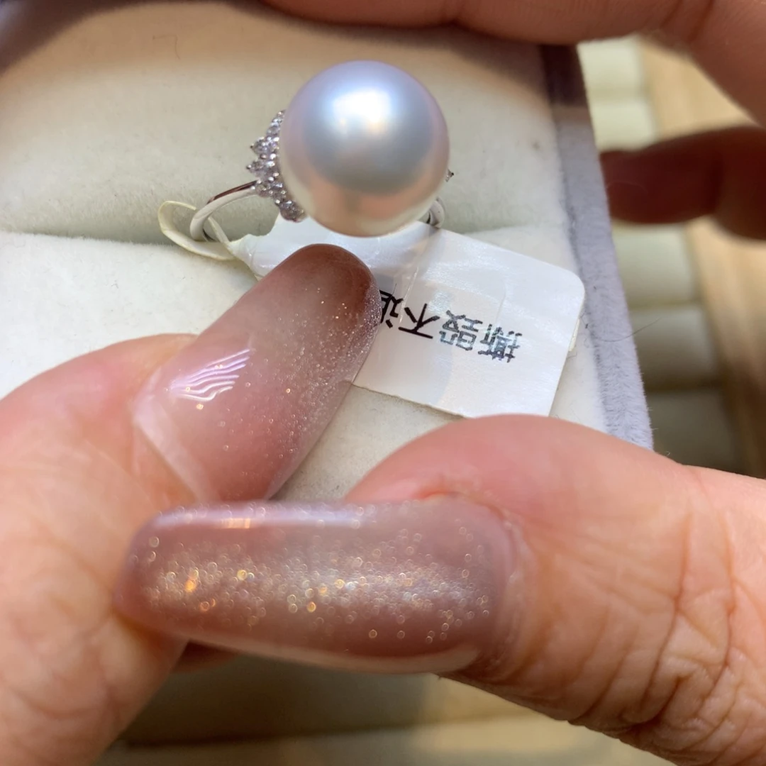 14K金镶嵌戒指海水珍珠