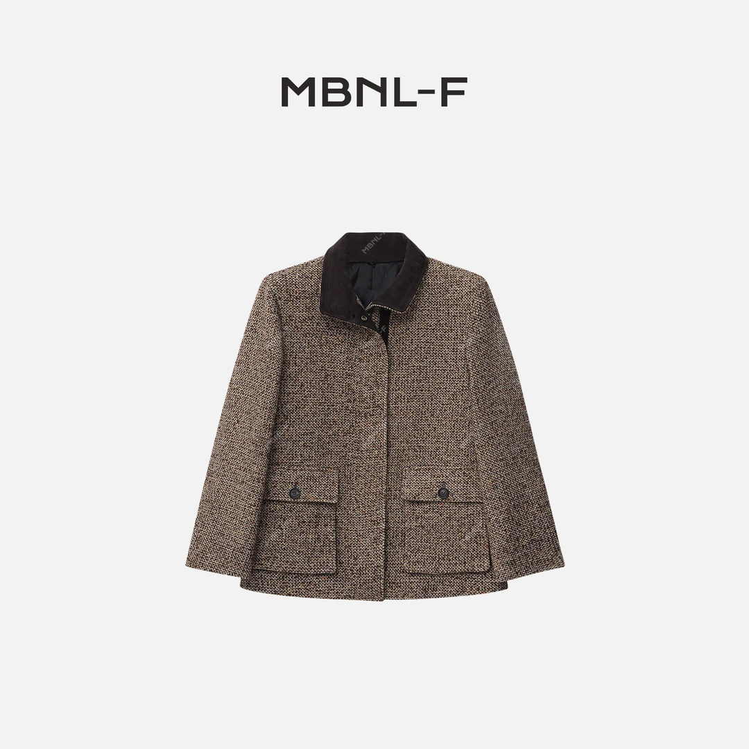 MBNL-F“经典老花” 2025F/W新品 秋冬修身立领外套 秦磊XM-WT63999