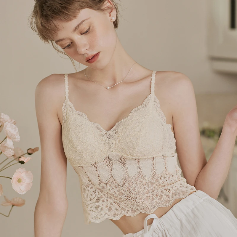 Er.Zhi【Alice】蕾丝吊带打底性感美背薄款8698【专柜1】