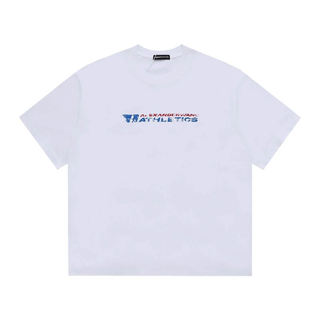 亚历山25ss夏季复古破坏印花重磅T恤潮流百搭男女同款短袖