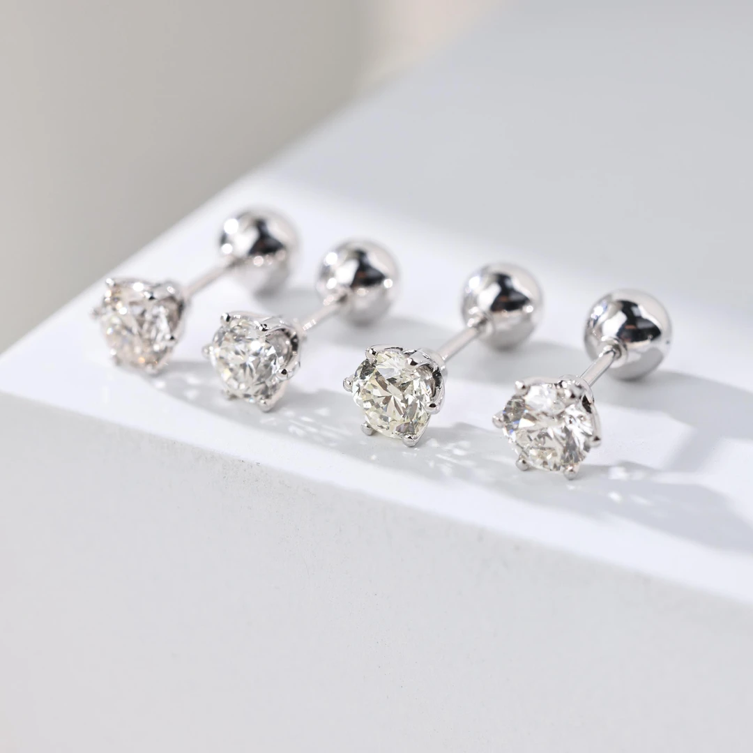 【举石臻选】TA1216-1204-9钻石耳饰18k（一对/多样性发）H