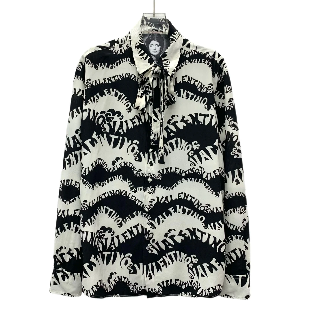 95新 Valentino/华伦天奴 KM0445  22款 系带蝴蝶结衬衫 40码
