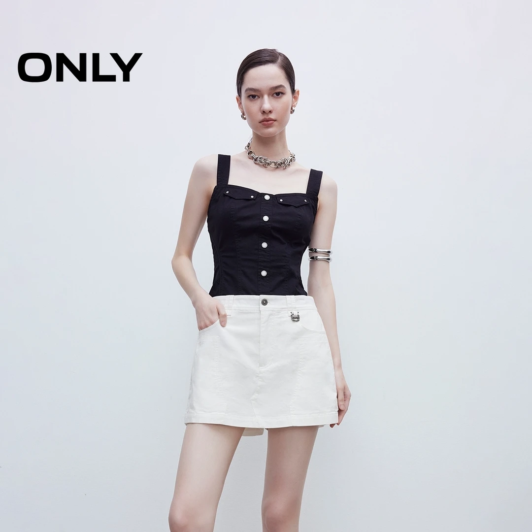 ONLY夏季高腰显瘦工装休闲裙裤短裤女气质休闲设计感|125215002