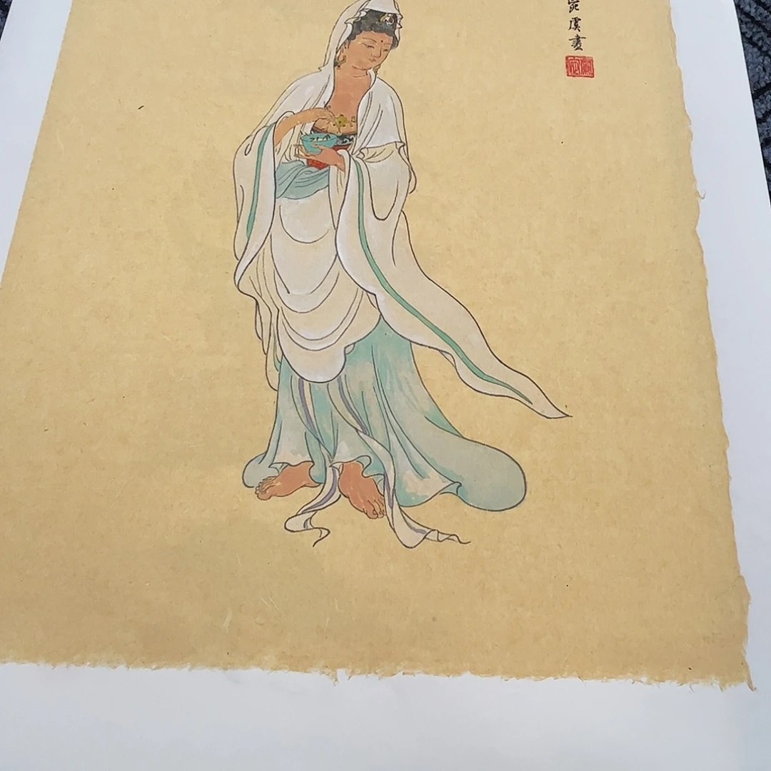 V***s国画宛虞老师四尺三开人物奇