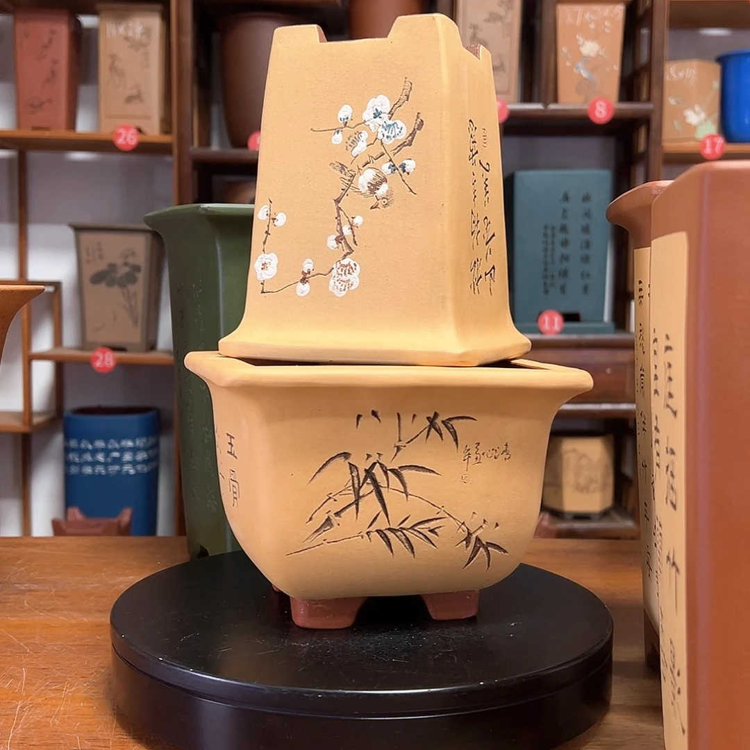 轩***）紫砂花盆周之夏精品紫砂花盆