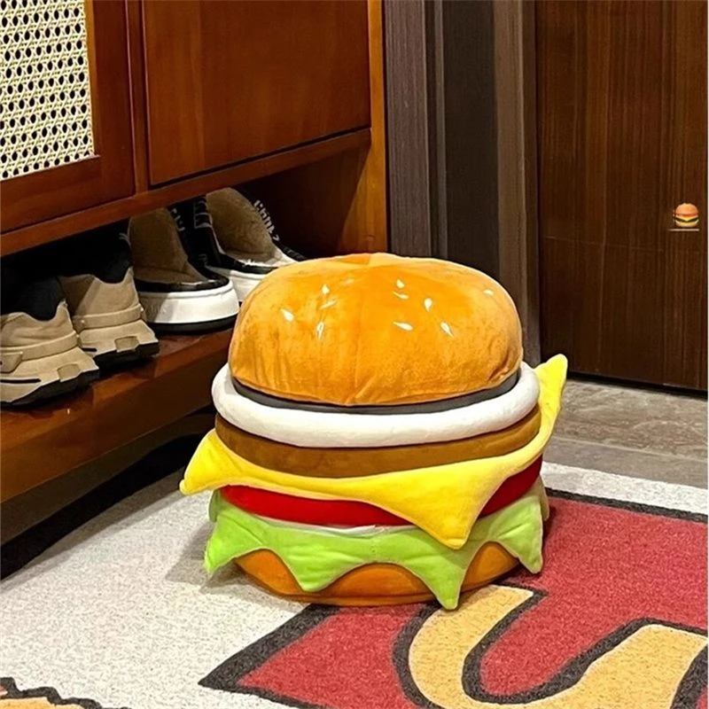 汉堡收纳凳小凳子家用可爱储物盒可坐换鞋凳矮凳板凳坐墩房间好Z