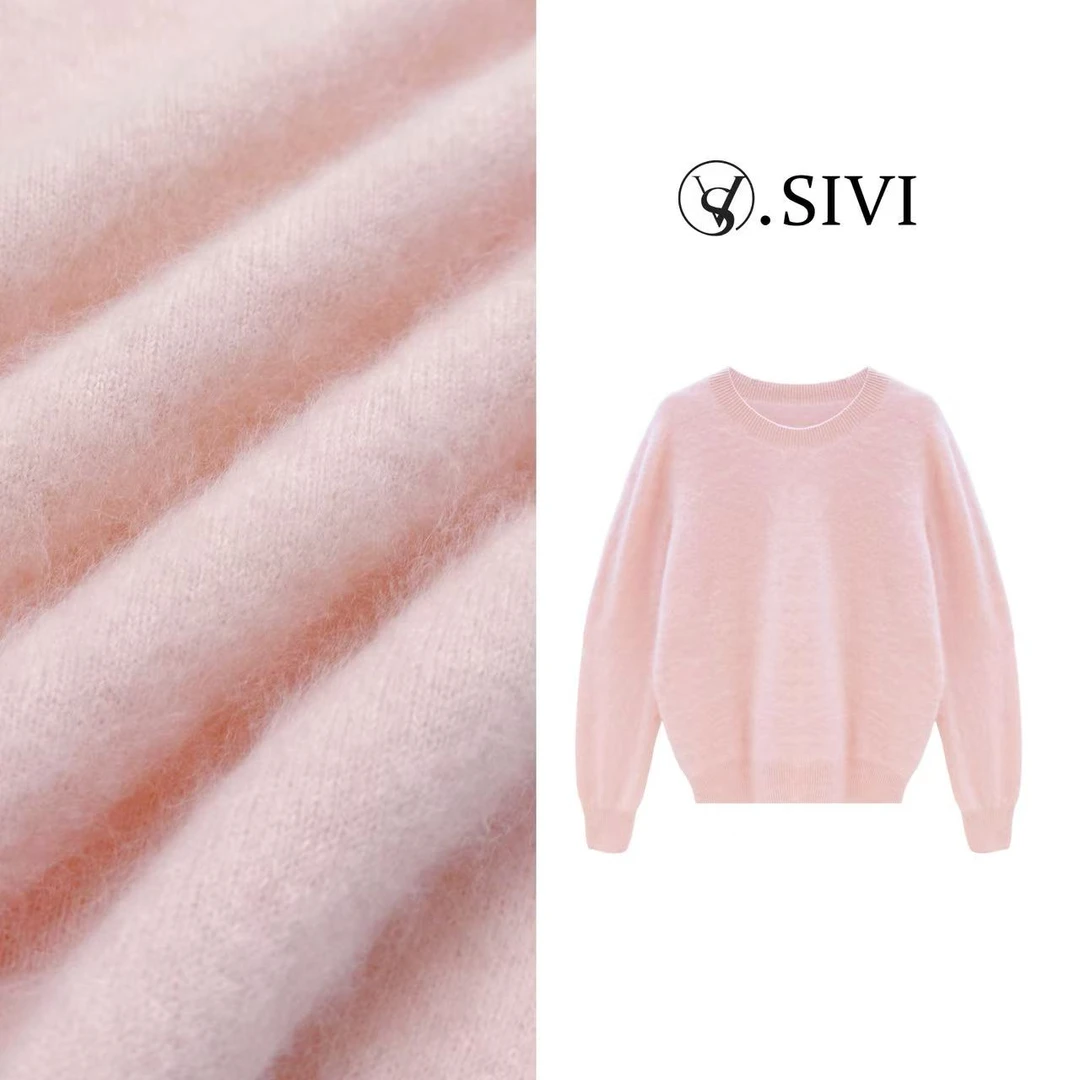 熙薇【云锦春华】2025早秋新款无缝一体机拉绒山羊绒羊毛衫H5288