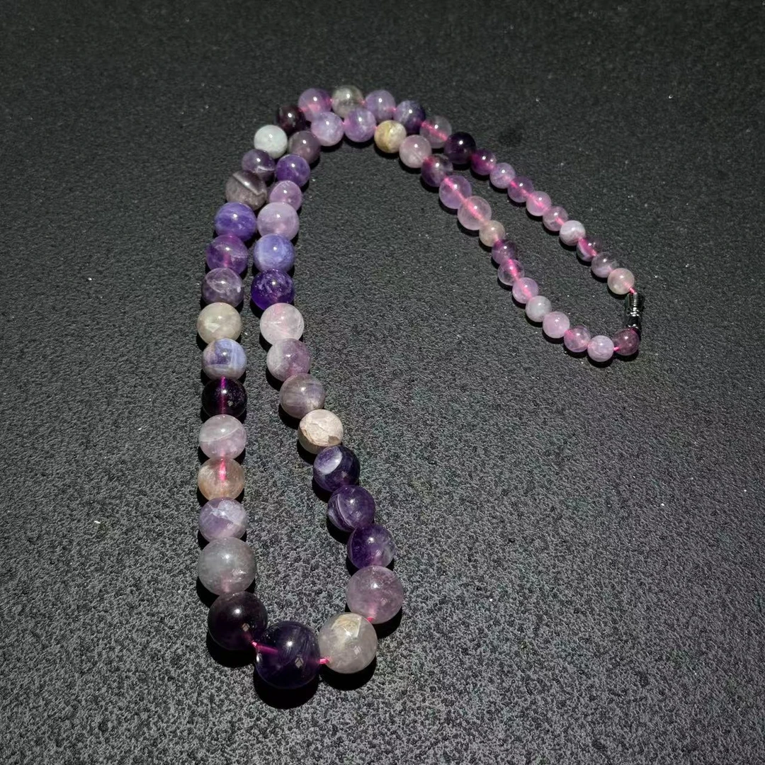 【顶盛水晶】老矿紫极光塔链B041203-多样性发其一