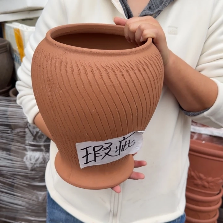 花盆紫砂口20高29宜兴紫砂瑕疵底部火裂