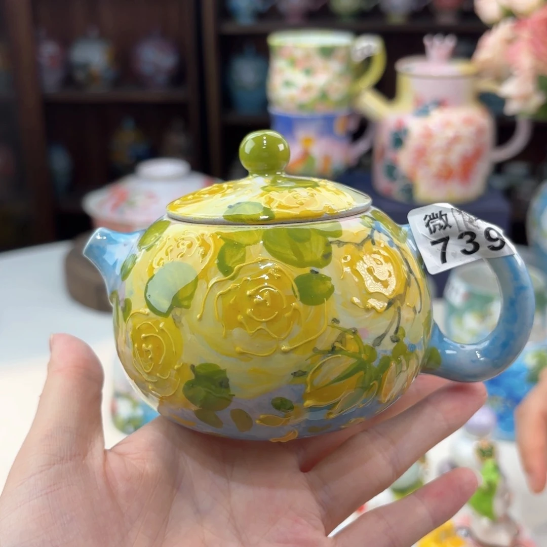 景德镇手绘高温釉下彩陶瓷茶具
