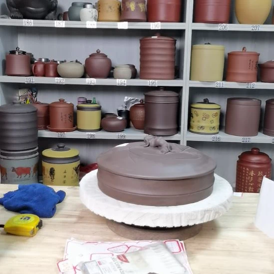 紫砂茶叶罐一饼竹节款9518