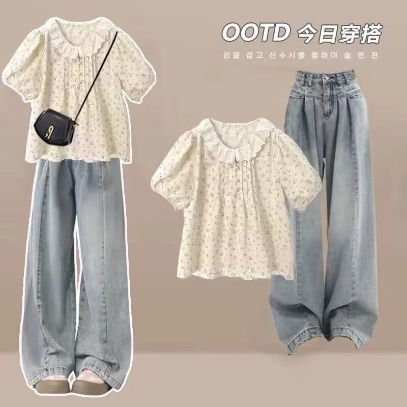 【195】-女童学院风套装夏季2025新款儿童服装卡通上衣