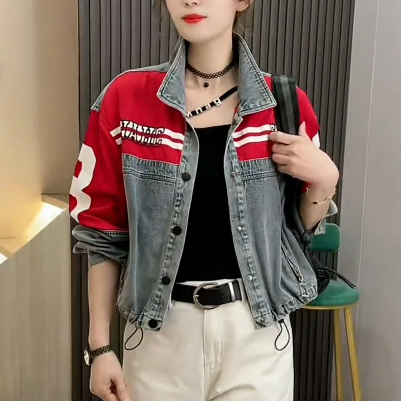 欧货2025春秋新款时尚宽松气质潮流牛仔外套女设计感小众上衣潮