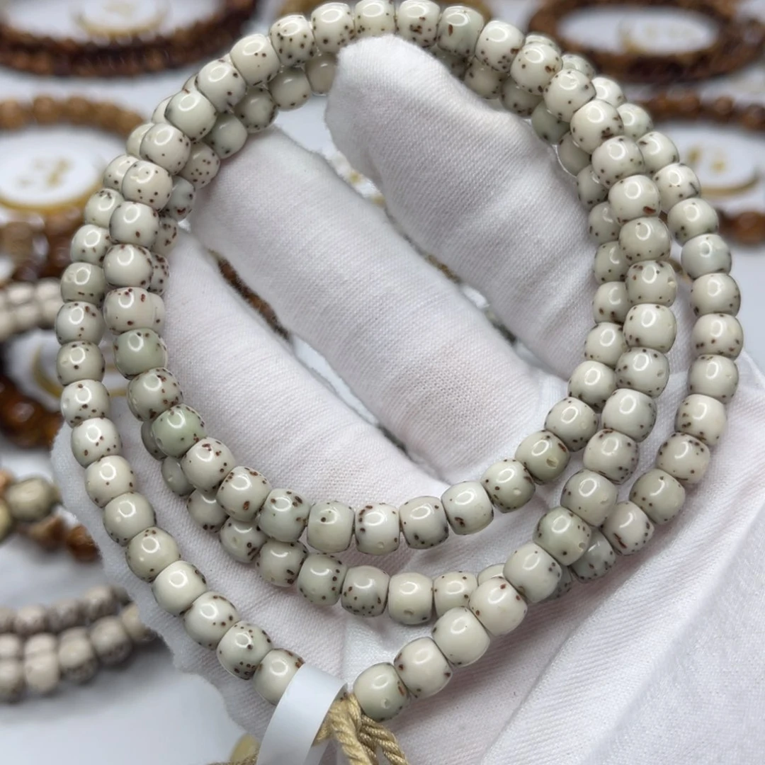 星月菩提吊坠6/5鼓珠糖豆半壁大留白