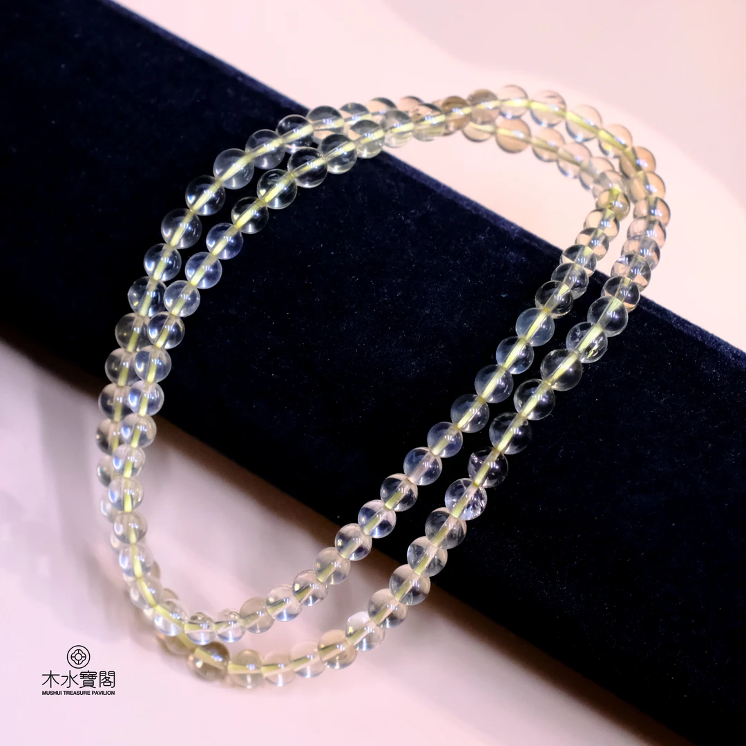 ST250066天然巴西冰透体柠檬晶-项链-手串三圈叠戴款多样性发其一