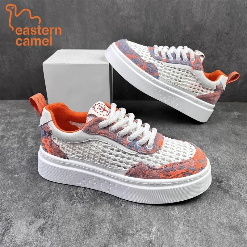 东方骆驼男鞋夏季新款透气小白鞋潮流百搭低帮板鞋男士休闲运动鞋