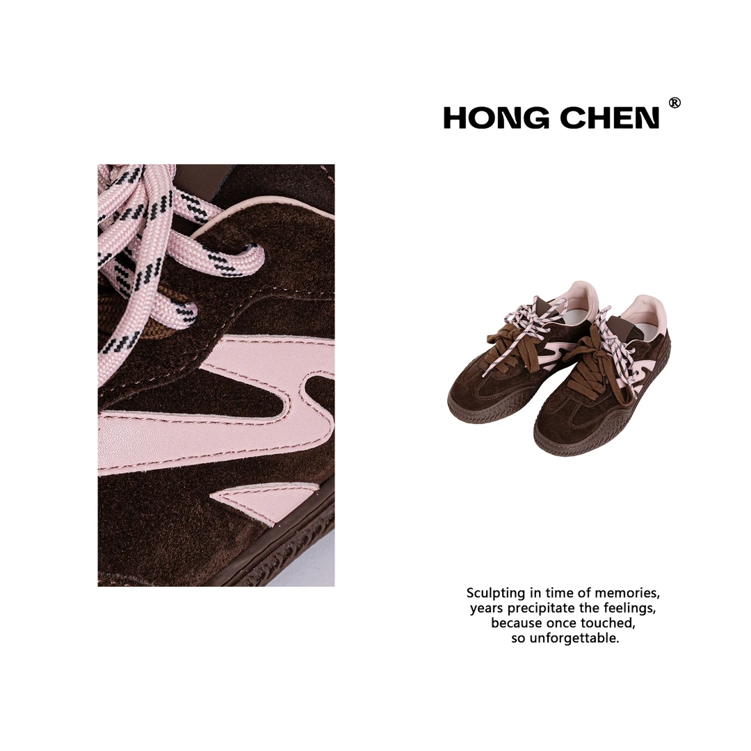 【虹辰·百搭德训鞋】高端进口羊皮内里舒适时尚高级感休闲鞋-HC2818