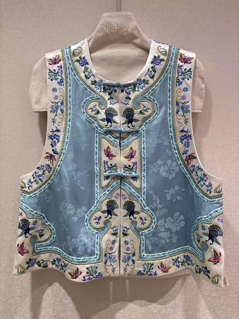 CHIC FAIRY 【青鸾】 国风中式早春重工提花刺绣马甲