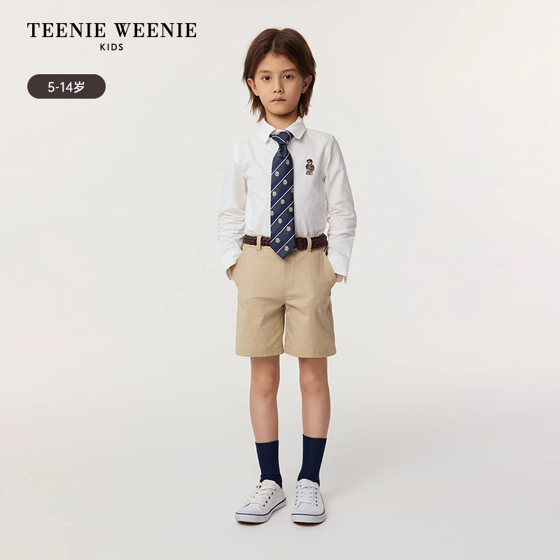 TeenieWeenie Kids25年新款男童学院风百搭直筒短裤TKTH255103H
