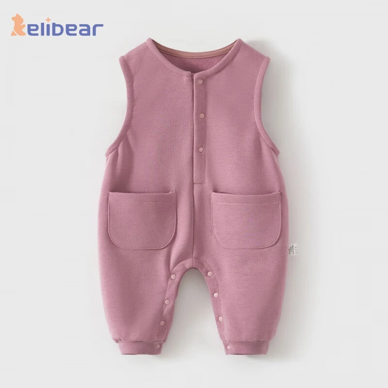 春秋男女宝新款连体衣幼儿无袖背带裤中小童洋气外出背带哈衣