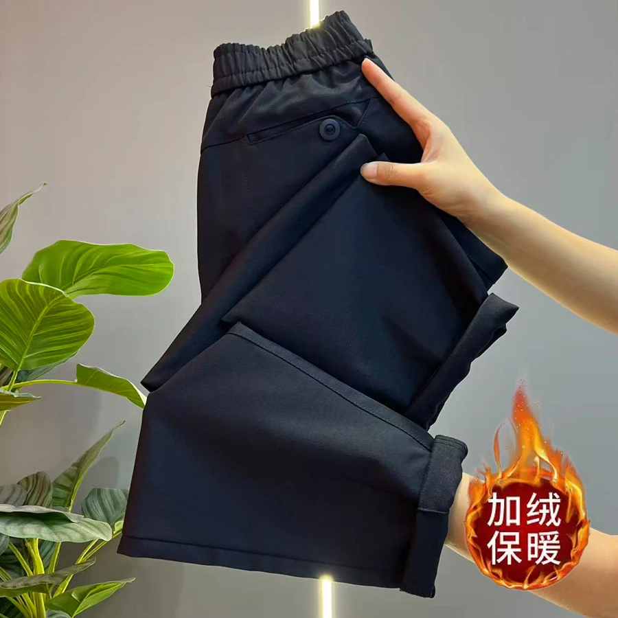 哈伦裤女2025秋季新款宽松直筒裤松紧高腰显瘦休闲时尚九分老爹裤