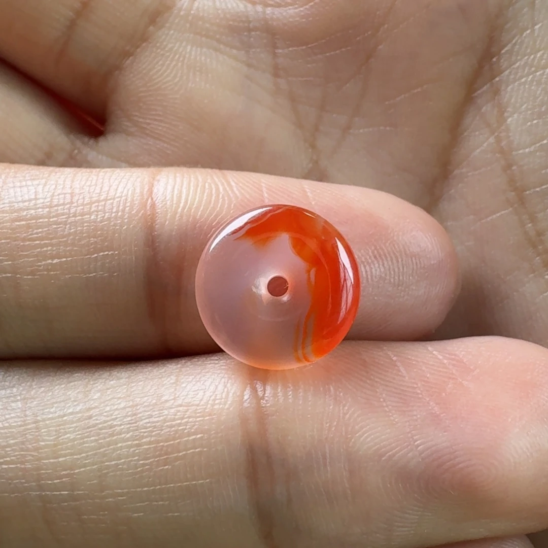 南红玛瑙未镶嵌冰飘平安扣11*3.8