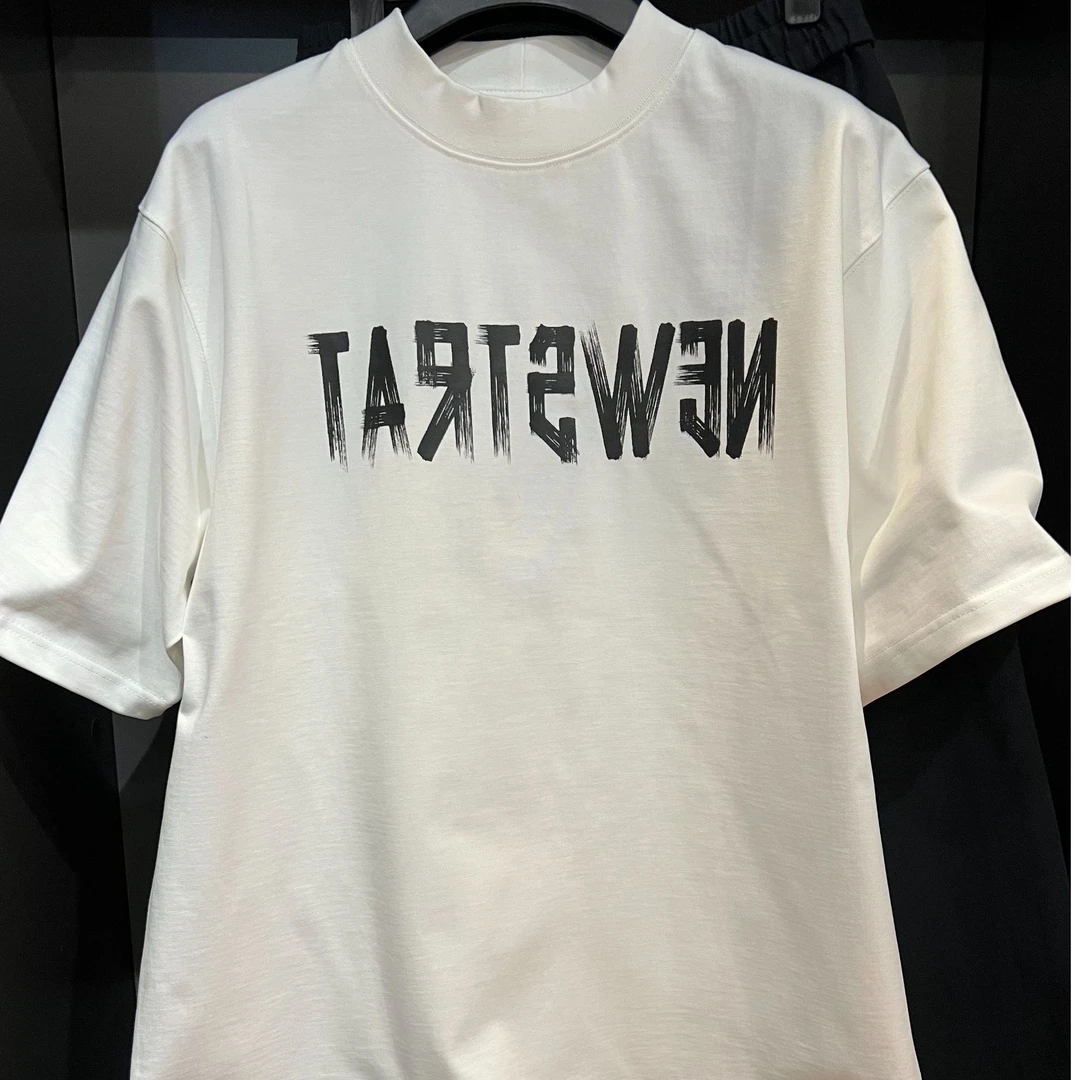 2650新款潮牌450克重磅纯棉字母宽松版T恤男女同款