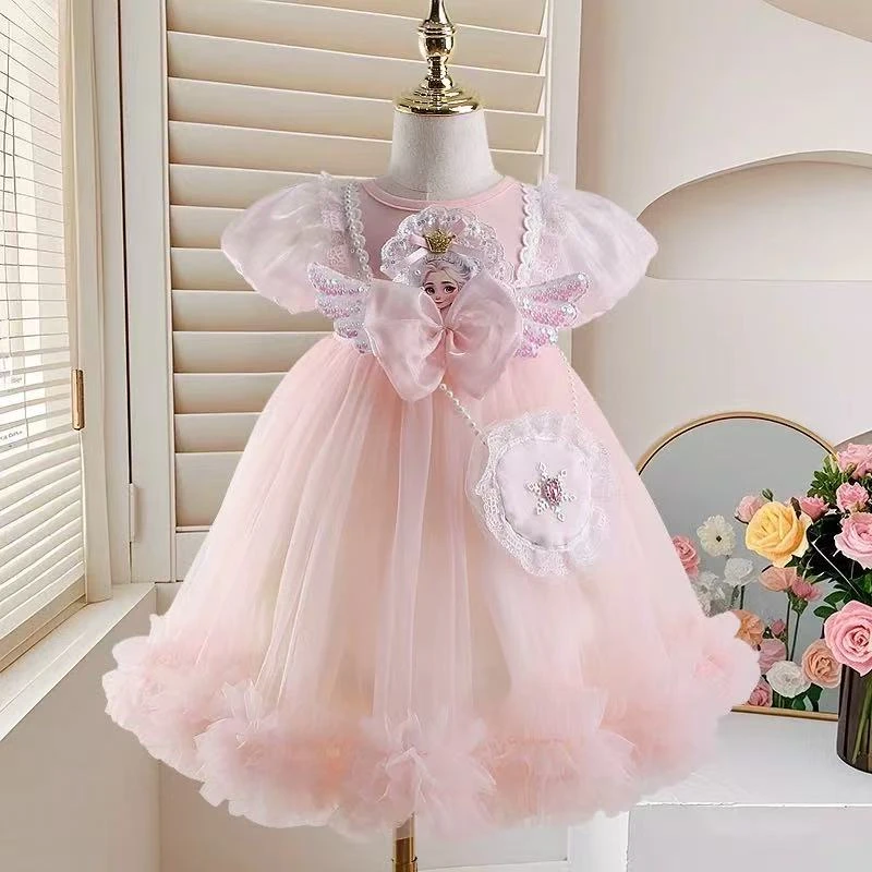 【Dannirabbit】*高定气质艾莎蝴蝶结+女童连衣裙*X-7436