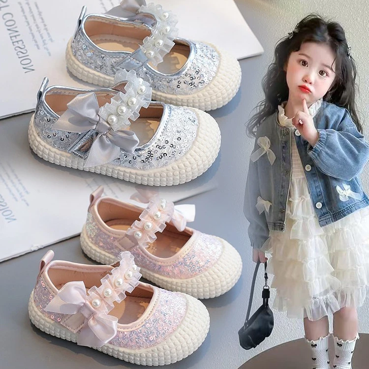 女童亮皮鞋2025新款夏季百搭软底儿童鞋中小童防滑透气包头单鞋
